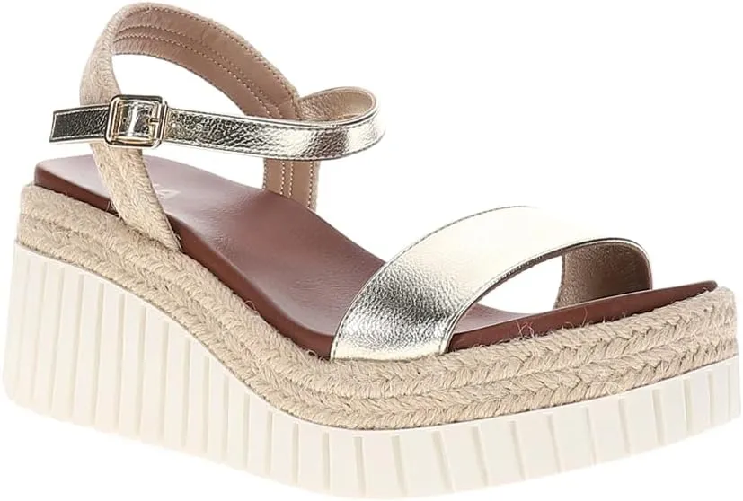 MIA Womens Yanis Metallic Platform Casual Sandals Casual High Heel 3" & Up - Gold