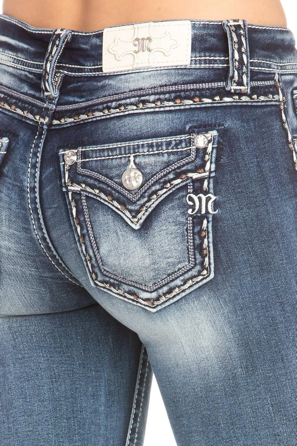 Miss Me Women's Embroidered Border Bootcut Jeans