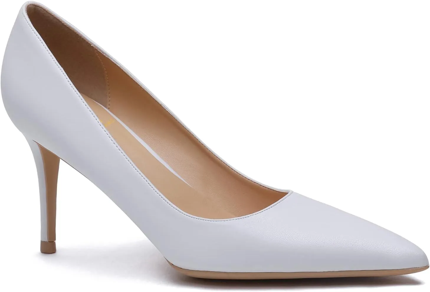 MOOMMO Women Classic High Heels Pumps Shoes Pointed Toe Slip On Satin Heels Stiletto Dress Shoes Pointed Closed Toe 3" Kitten Heel Sandals Office Ladies Bridal Wedding Party Formal Basic 4-13 M US