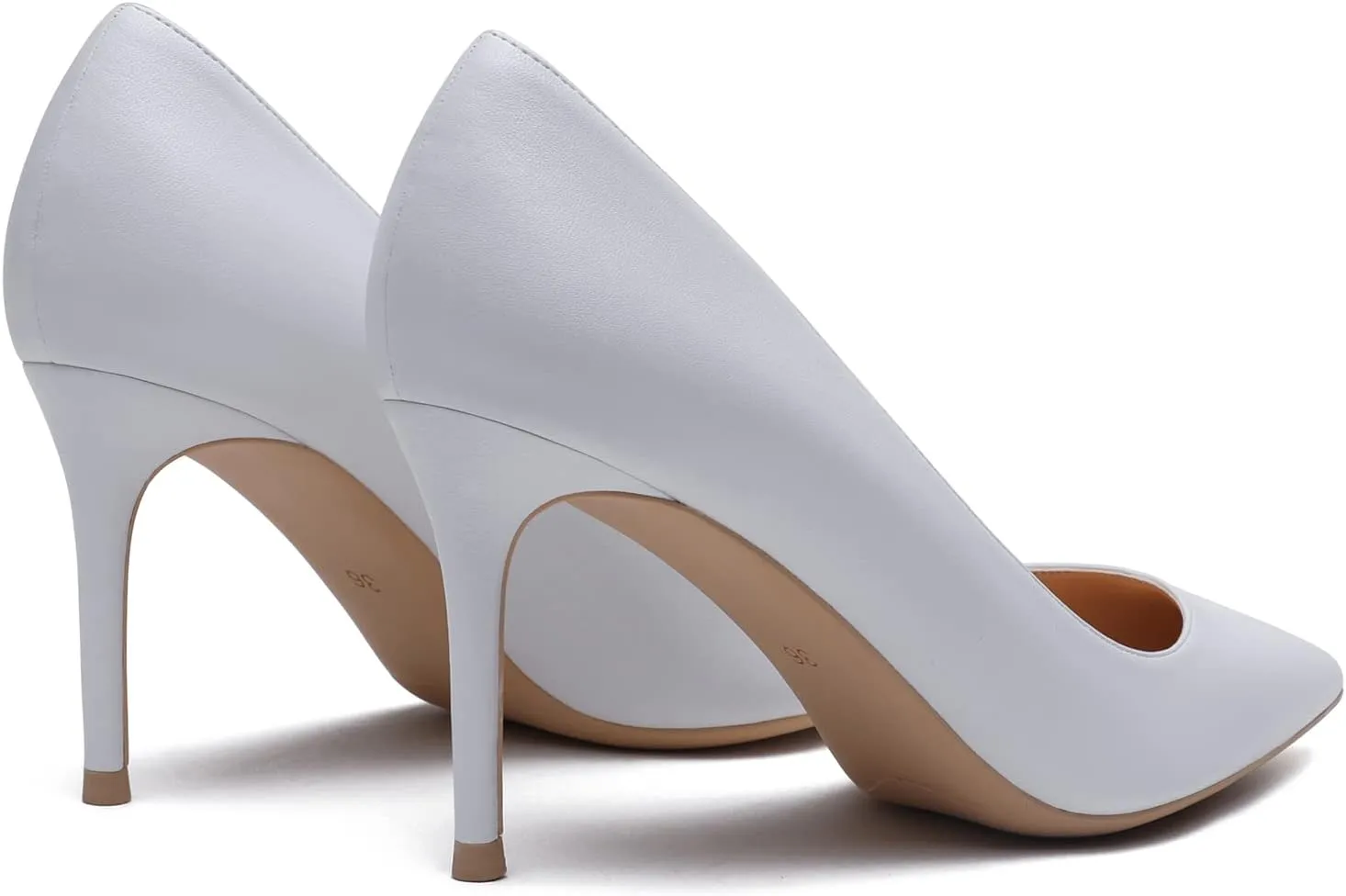 MOOMMO Women Classic High Heels Pumps Shoes Pointed Toe Slip On Satin Heels Stiletto Dress Shoes Pointed Closed Toe 3" Kitten Heel Sandals Office Ladies Bridal Wedding Party Formal Basic 4-13 M US
