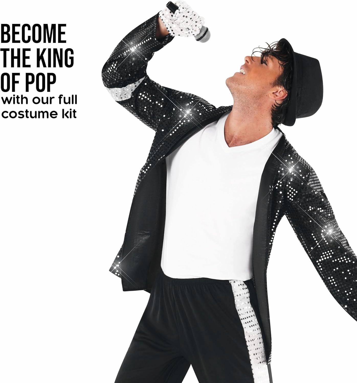 Morph Popstar Costume 80s Men’s Costume 90s Retro Outfit Halloween Dress Up Party Wear