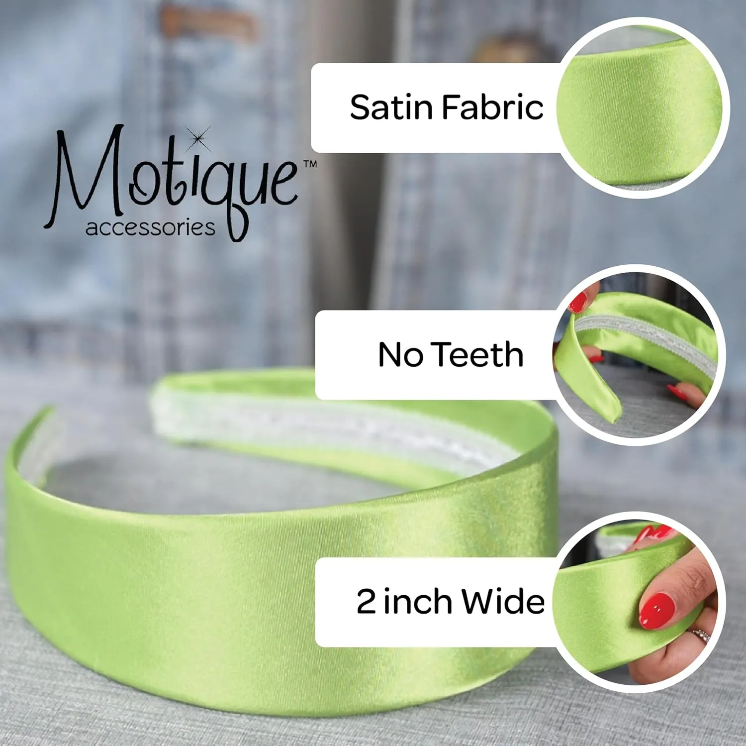 Motique Accessories Hot Pink 2 Inch Wide Satin Headband (Set of 12)