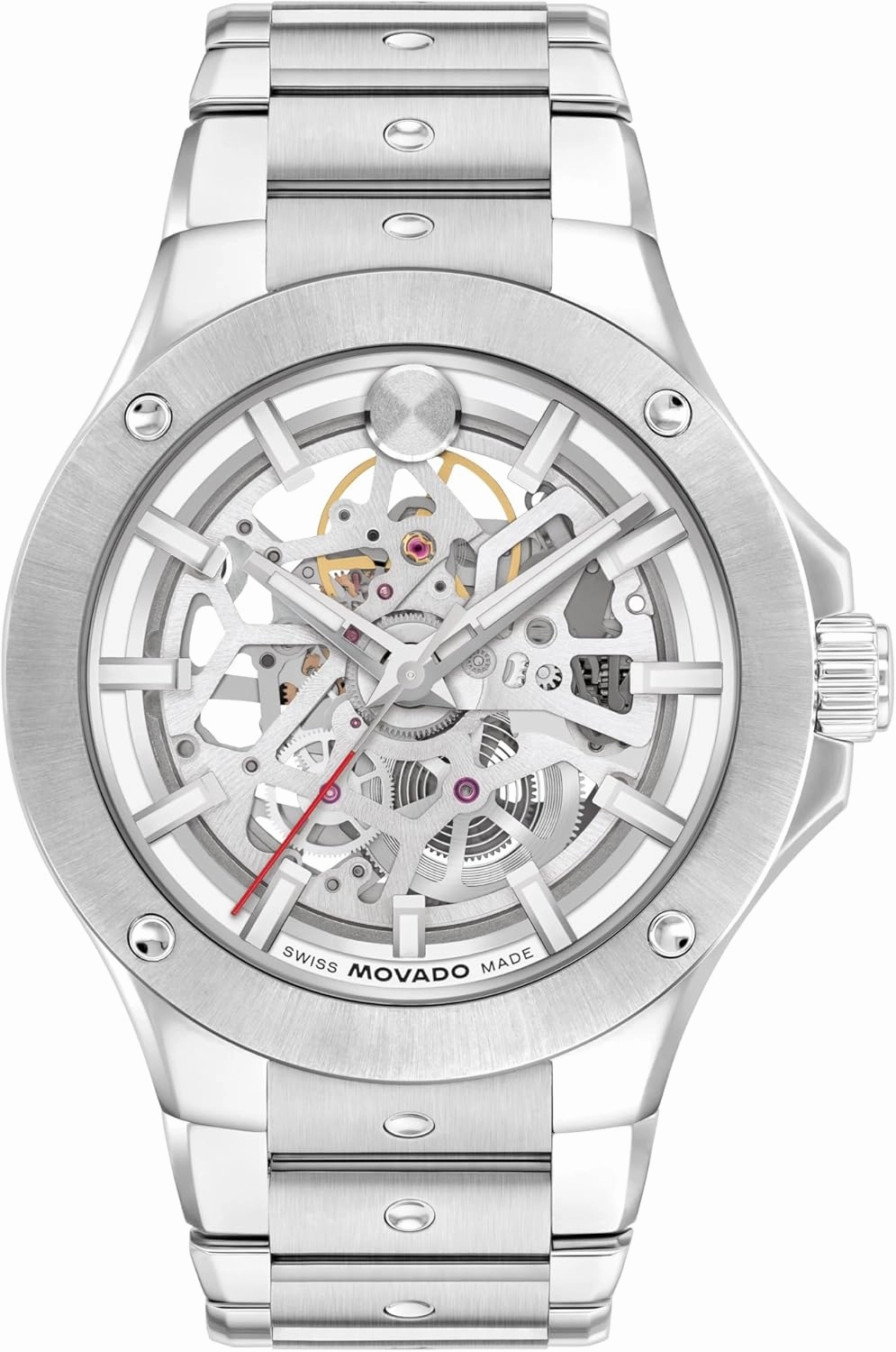 Movado S.E. Men’s Automatic Watch – 43.5 mm Stainless Steel, Bracelet, Self-Winding, Elegant Luxury Timepiece, Gift for Him