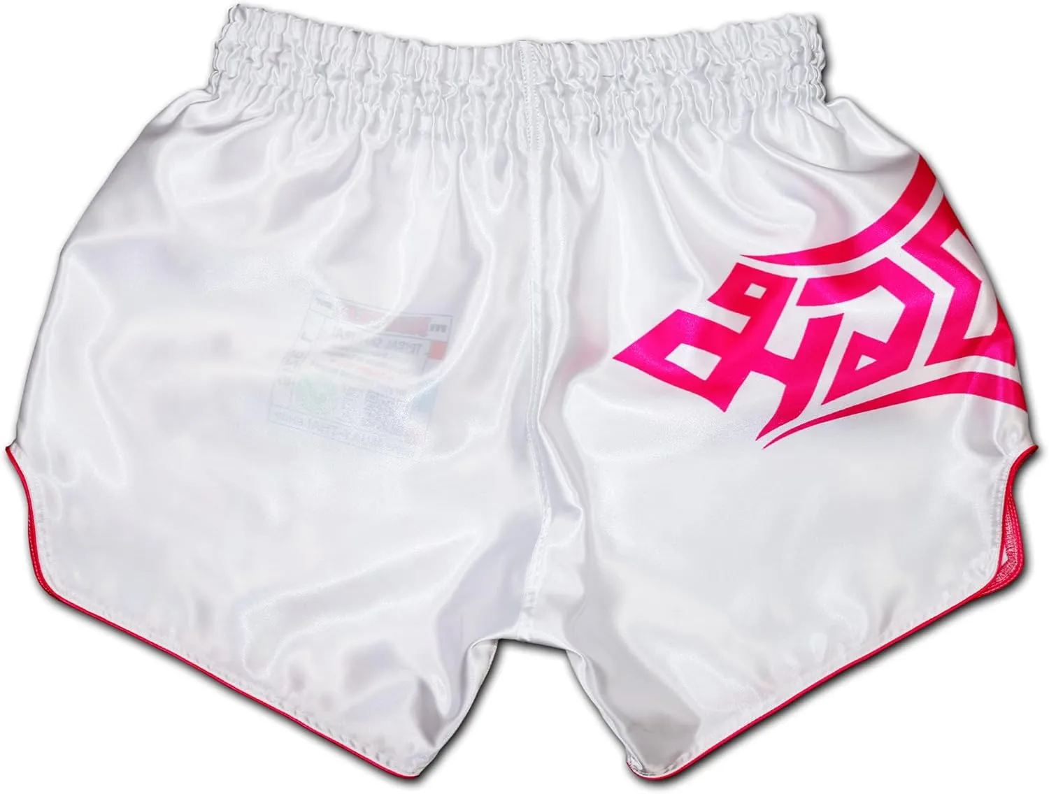 Muay Thai Shorts Samurai Tribal for Men & Women White Pink MMA Kickboxing Boxing Trunks