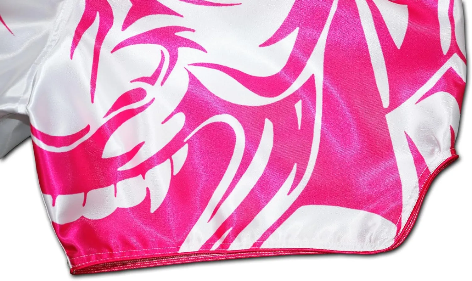 Muay Thai Shorts Samurai Tribal for Men & Women White Pink MMA Kickboxing Boxing Trunks