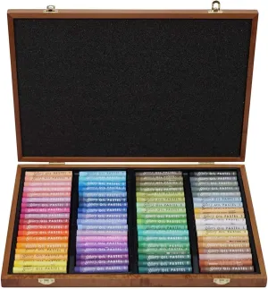 MUNGYO Gallery Professional 72-Color Soft Oil Pastel Set | Superior Blendability, Elegant Wooden Case
