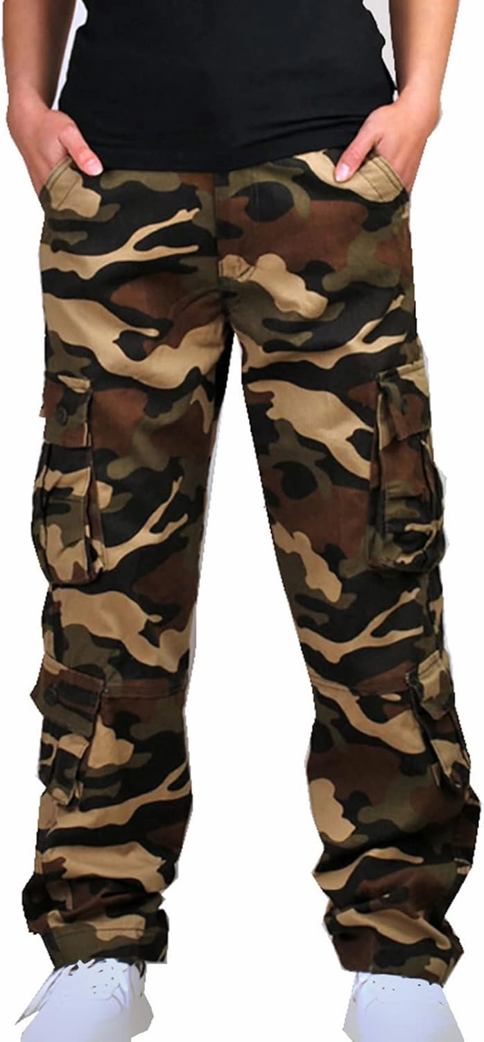 Muscularfit Baggy Cargo Pants for Men 2023 Casual Loose Multi Pockets Camouflage Trouser Lounge Buckle Zipper Camo Sweatpants
