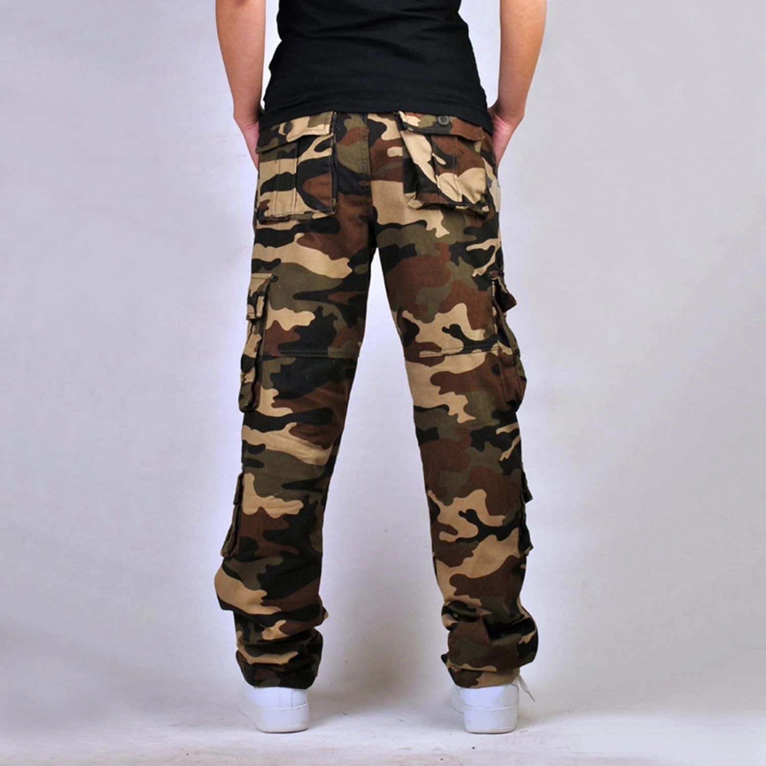 Muscularfit Camo Cargo Pants for Men 2023 Big and Tall Multi Pockets Loose Straight Sweatpants Outdoor Fashion Athletic Pants