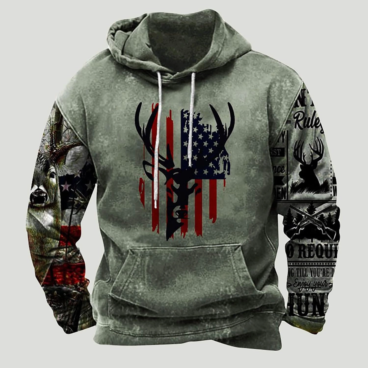 Muscularfit Hoodies for Men Fashion Drawstring Aztec Ethnic Print Hooded Sweatshirts Casual Long Sleeve 4th Of July Shirts