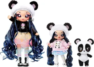 Na! Na! Surprise Family Soft Doll Set with 2 Fashion Dolls and 1 Pet Panda Features 12 Accessories, Long Hair Dolls in Removable Fashions and Accessories with Adorable Plush Pet Panda