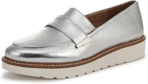 Naturalizer Womens Adiline Loafer Silver Metallic Leather 7 M