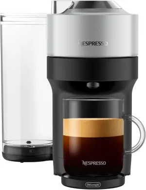 Nespresso Vertuo Pop  Deluxe Coffee and Espresso Machine by De'Longhi, 120 Volts, Silver