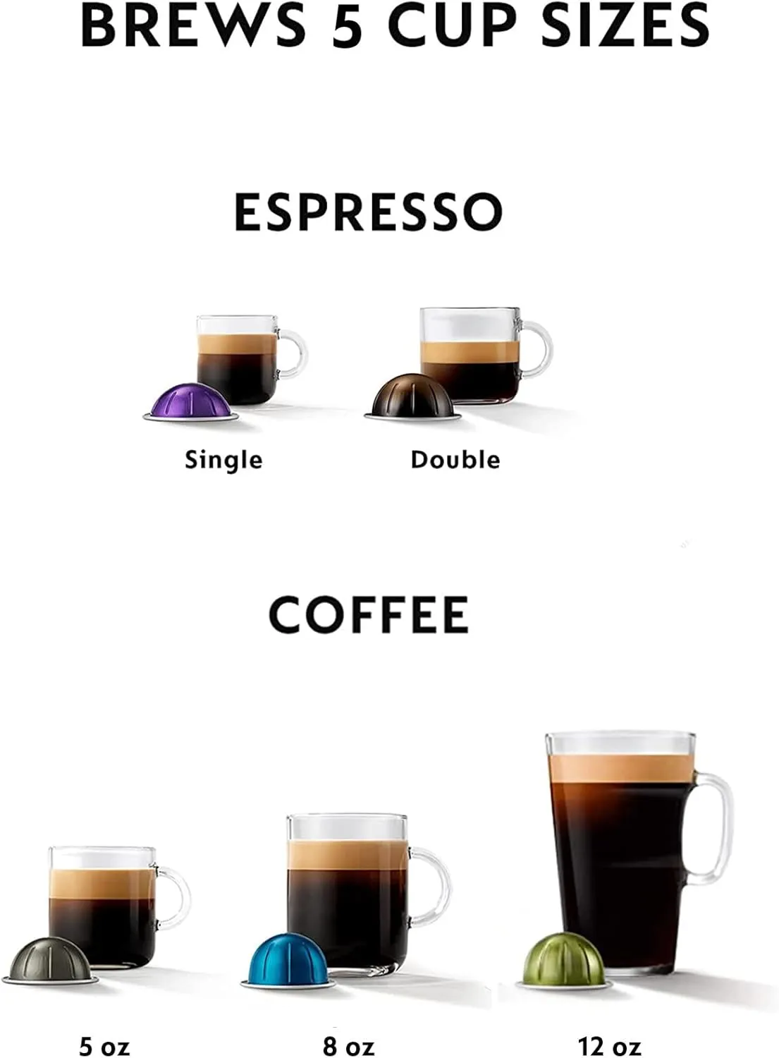 Nespresso Vertuo Pop  Deluxe Coffee and Espresso Machine by De'Longhi, 120 Volts, Silver
