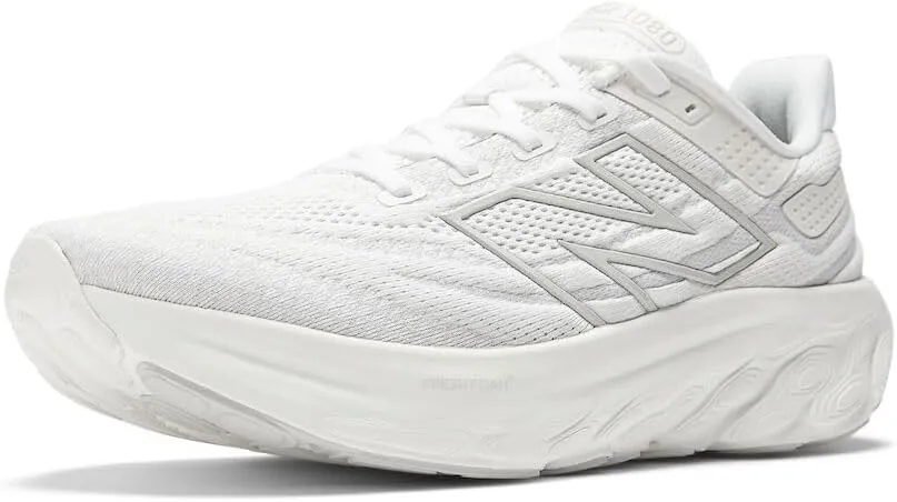 New Balance Men's M1080W13 Running Shoe, White/Light Silver Metallic, 15 Narrow