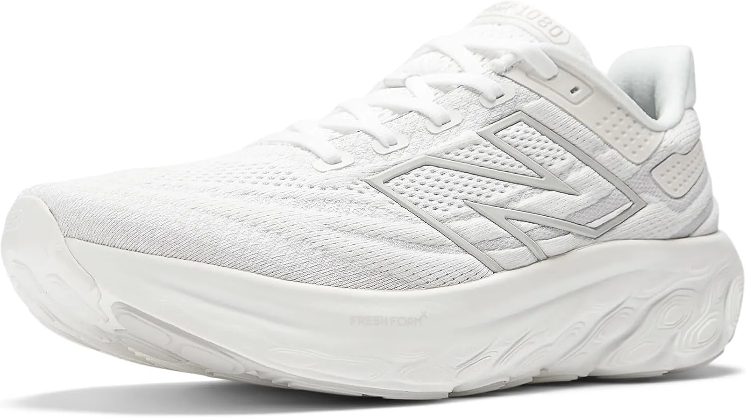 New Balance Men's M1080W13 Running Shoe, White/Light Silver Metallic, 7 Narrow
