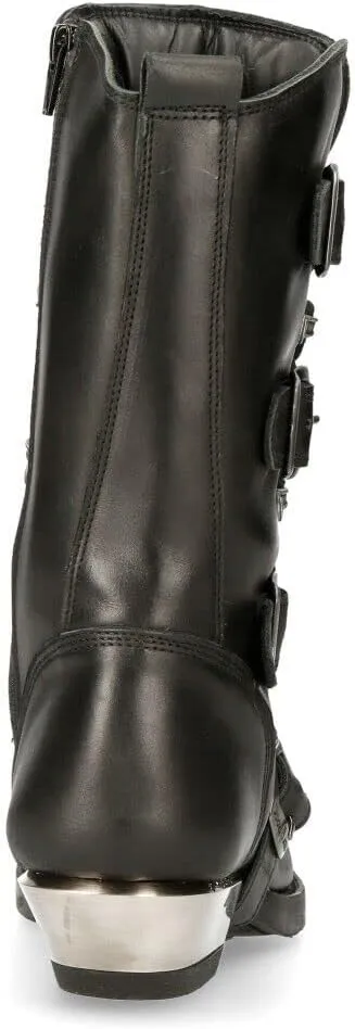 New Rock Mens WESTERN COWBOY 7993 Leather Buckle Heavy Calf Boots
