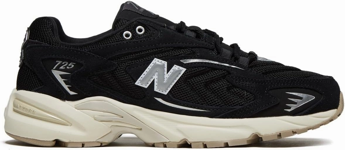 New Balance 725V1 Shoes - Black/Metallic Silver/Angora - 10.0