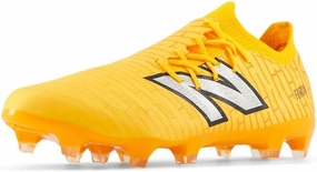 New Balance Unisex Furon Destroy Fg V7  Soccer Shoe, Sun Glow/Silver Metallic/Black, 10.5 US Men
