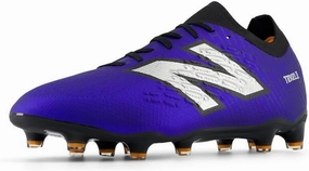New Balance Unisex Tekela Magia Low Laced Fg V4  Soccer Shoe, Infinity Blue/Metallic Silver/Black, 13.5 US Men