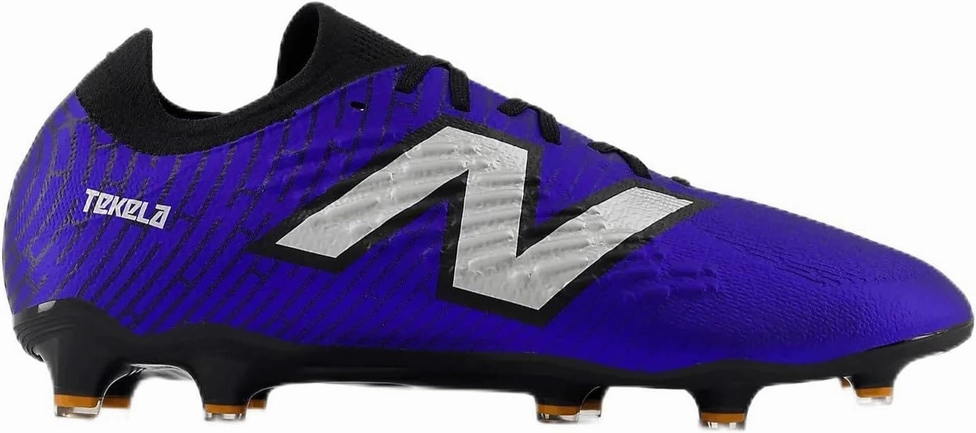 New Balance Unisex Tekela Magia Low Laced Fg V4  Soccer Shoe, Infinity Blue/Metallic Silver/Black, 7.5 Wide US Men