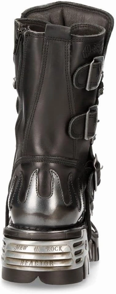 NEW ROCK Boots 591 Flame Metallic Leather Men's Goth Punk Biker Fashion