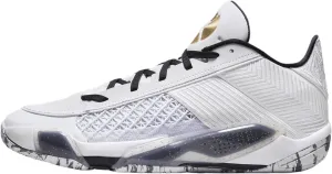 NIKE Air Jordan XXXVIII FIBA Basketball Shoes (FN7481-100, White/Pure Platinum/Metallic Gold)