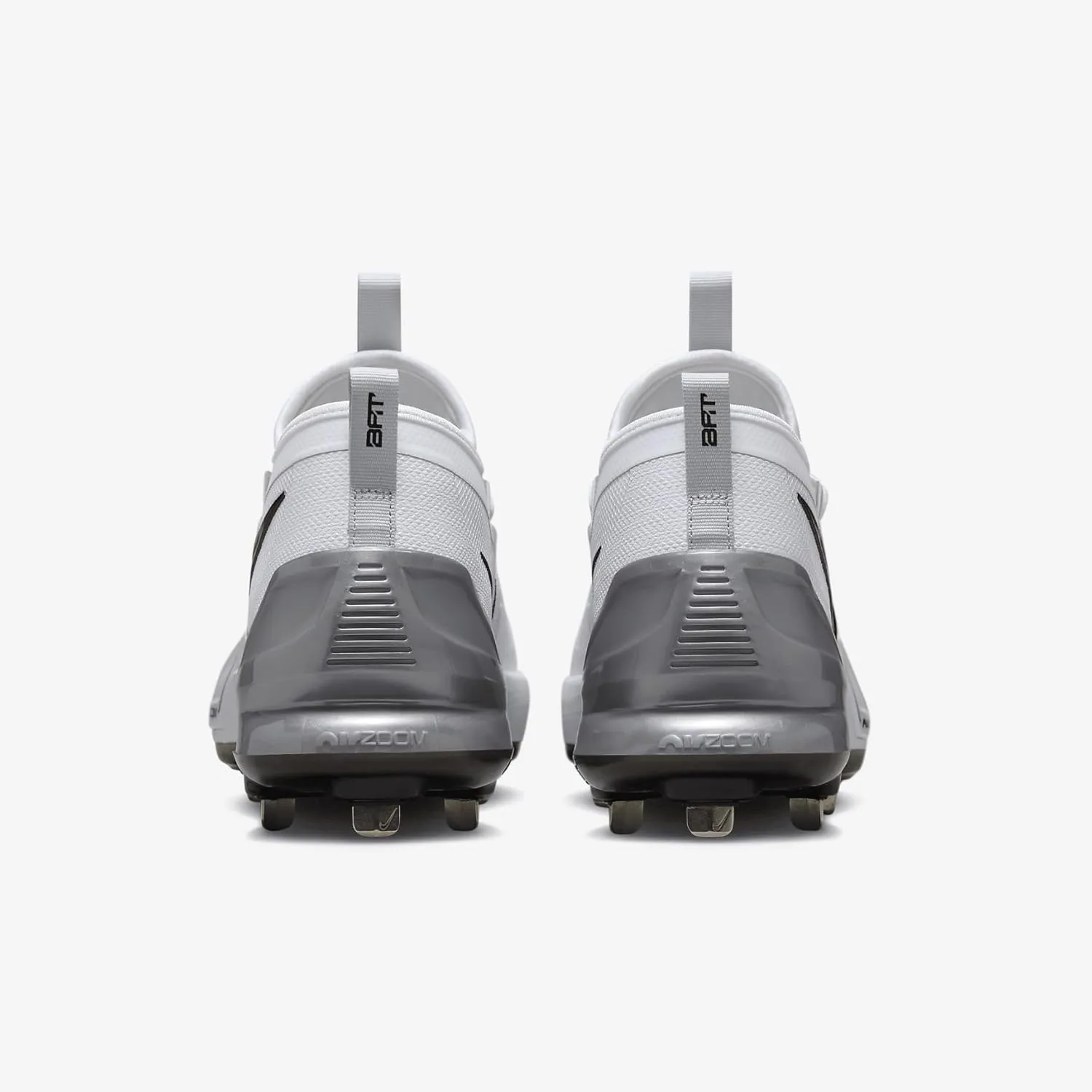 Nike Force Zoom Trout 9 Elite Baseball Cleats (FB2906-102, White/Black/Pure Platinum/Metallic Silver)
