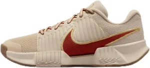 Nike GP Challenge Pro Premium Women's Hard Court Tennis Shoes (FQ6992-103, Sanddrift/Metallic Gold/Gum Medium Brown/) Size 9.5