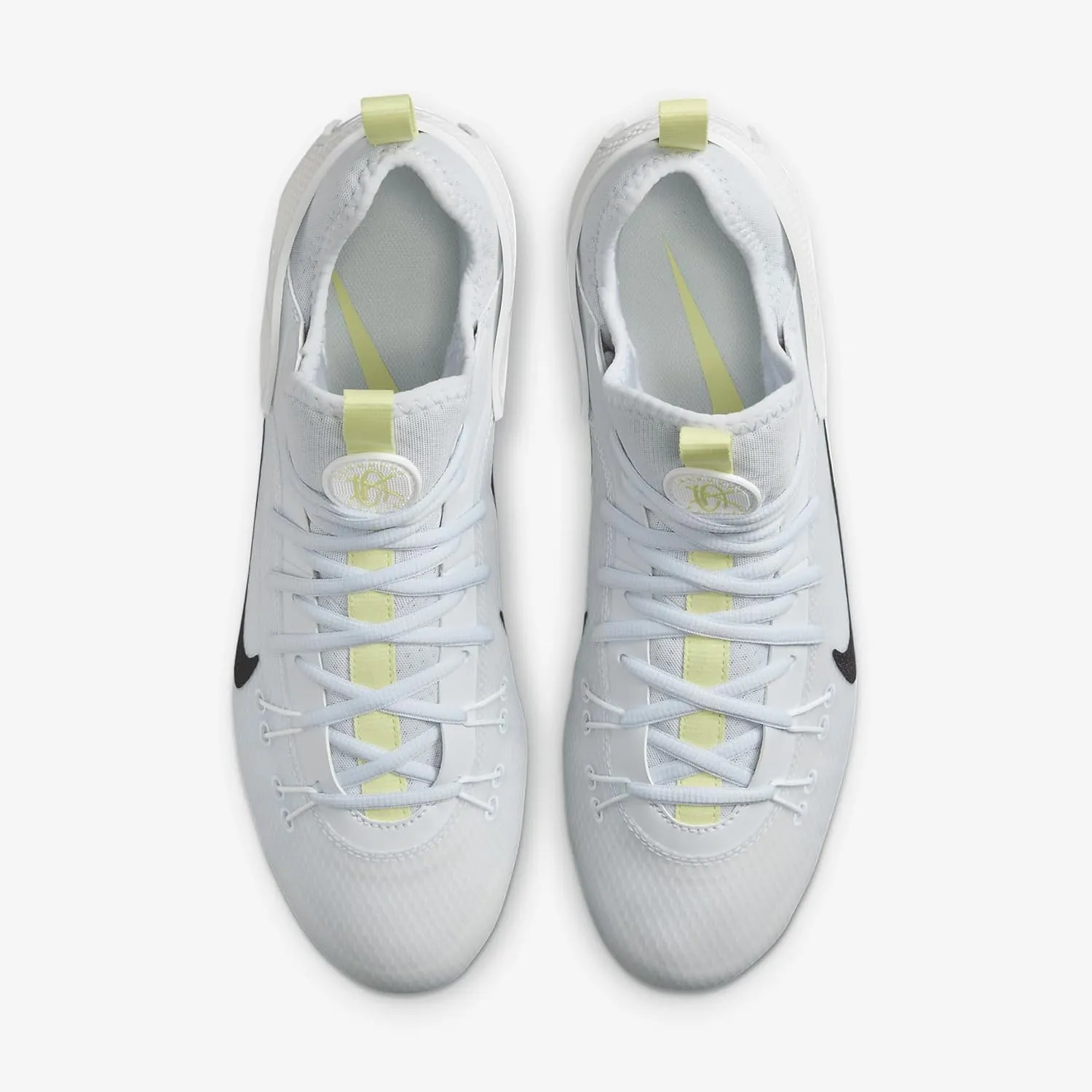 Nike Huarache 9 Elite Low LAX Lacrosse Cleats (FD0089-100, White/White/Metallic Vivid Gold)