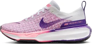 Nike Invincible 3 Women's Road Running Shoes (FQ8766-100, White/Coral Chalk/Metallic Silver/Court Purple) Size 6.5