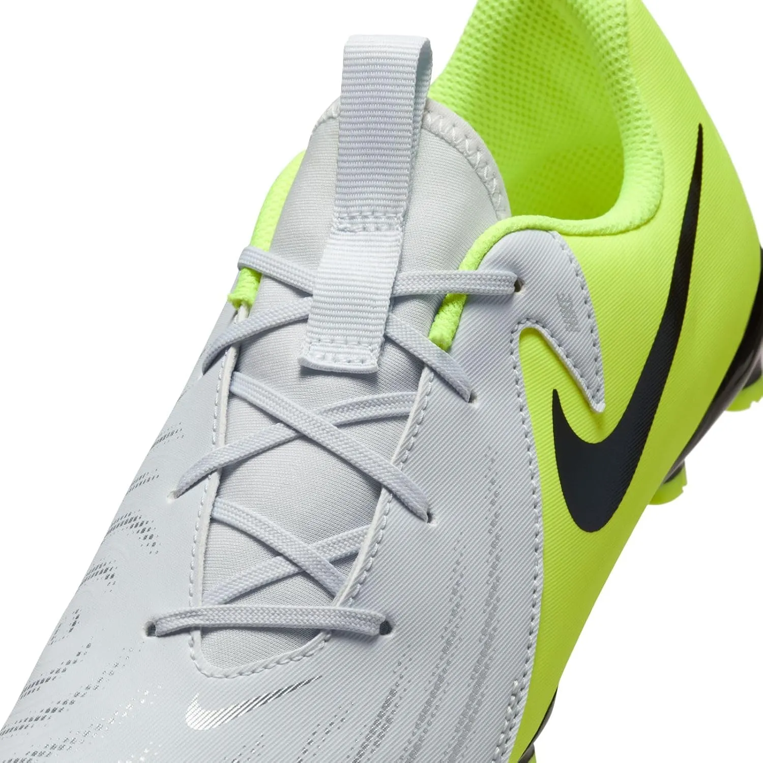 Nike Jr. Phantom GX 2 Academy Little/Big Kids' MG Low-Top Soccer Cleats (FD6722-003, Metallic Silver/Volt/Black)
