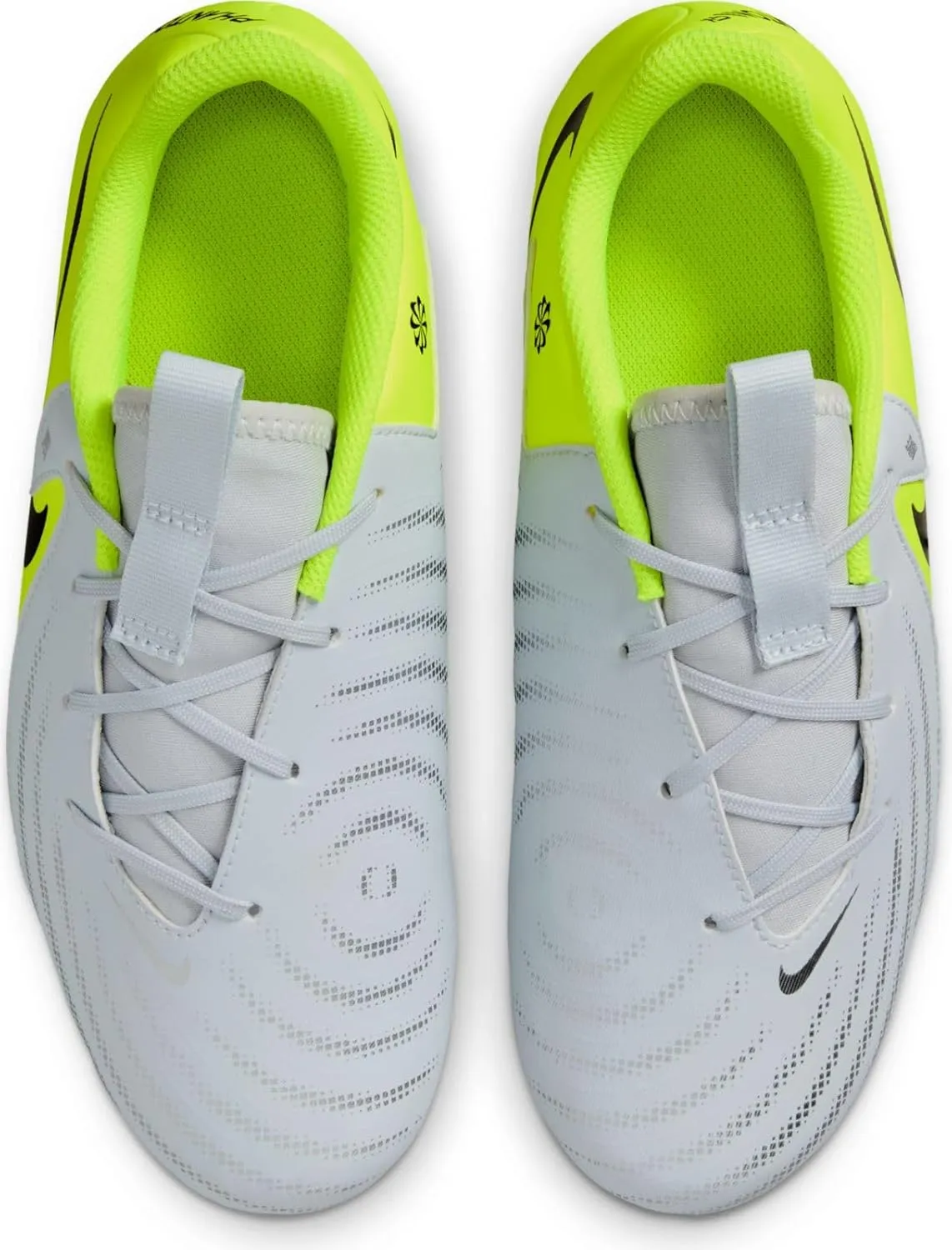 Nike Jr. Phantom GX 2 Academy Little/Big Kids' MG Low-Top Soccer Cleats (FD6722-003, Metallic Silver/Volt/Black)
