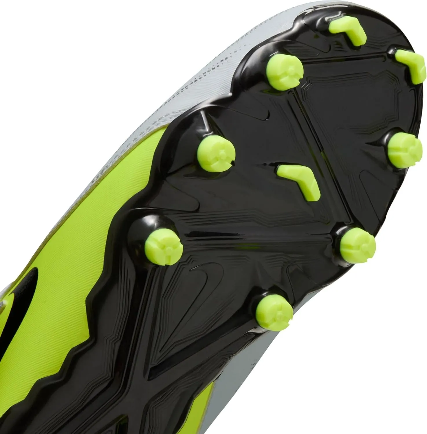 Nike Jr. Phantom GX 2 Academy Little/Big Kids' MG Low-Top Soccer Cleats (FD6722-003, Metallic Silver/Volt/Black)