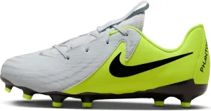 Nike Jr. Phantom GX 2 Academy Little/Big Kids' MG Low-Top Soccer Cleats (FD6722-003, Metallic Silver/Volt/Black)