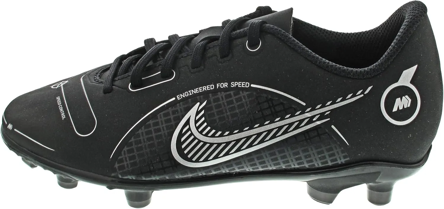 Nike Kids' Mercurial Vapor 14 Club FG Soccer Cleats (Black/Metallic Silver)