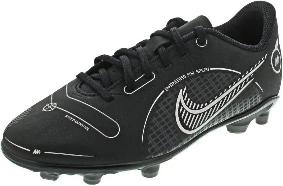 Nike Kids' Mercurial Vapor 14 Club FG Soccer Cleats (Black/Metallic Silver)