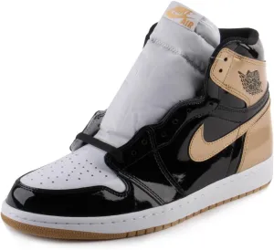 Nike Mens Air Jordan 1 Retro High OG NRG Top 3" Black/Metallic Gold Leather Size 11.5