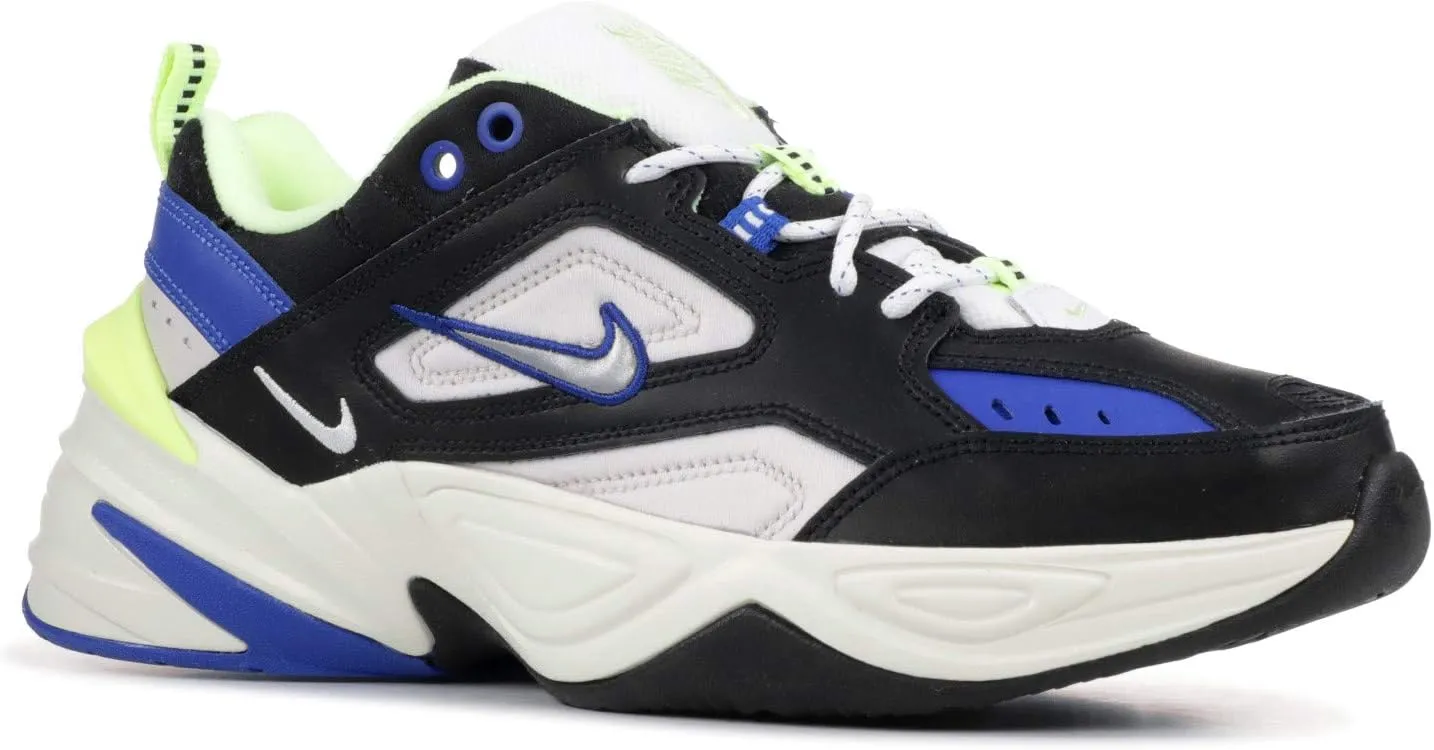 Nike Men's M2K Tekno Black/Metallic Silver/Barely Volt/Sail Synthetic Cross-Trainers Shoes 9.5 M US