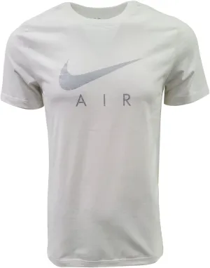Nike Mens Swoosh Air Metallic Graphic Tee (Medium, White/Silver)