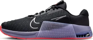 Nike Metcon 9 AMP Women's Workout Shoes (DZ2537-003, Black/Lilac Bloom/Barely Grape/Metallic Silver) Size 9