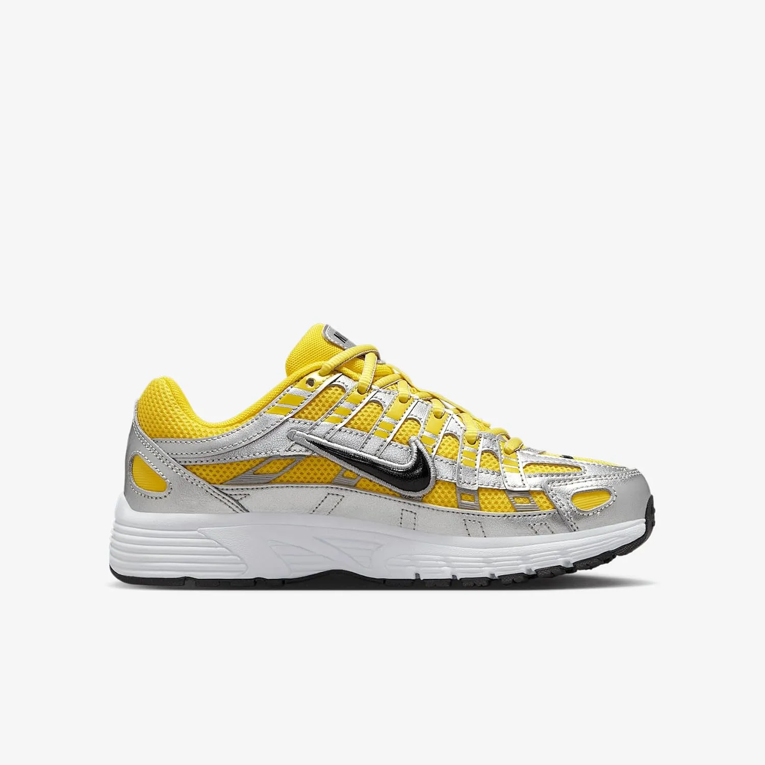 Nike P-6000 Big Kids' Shoes (HV5064-701, Lightning/Metallic Silver/White/Black)