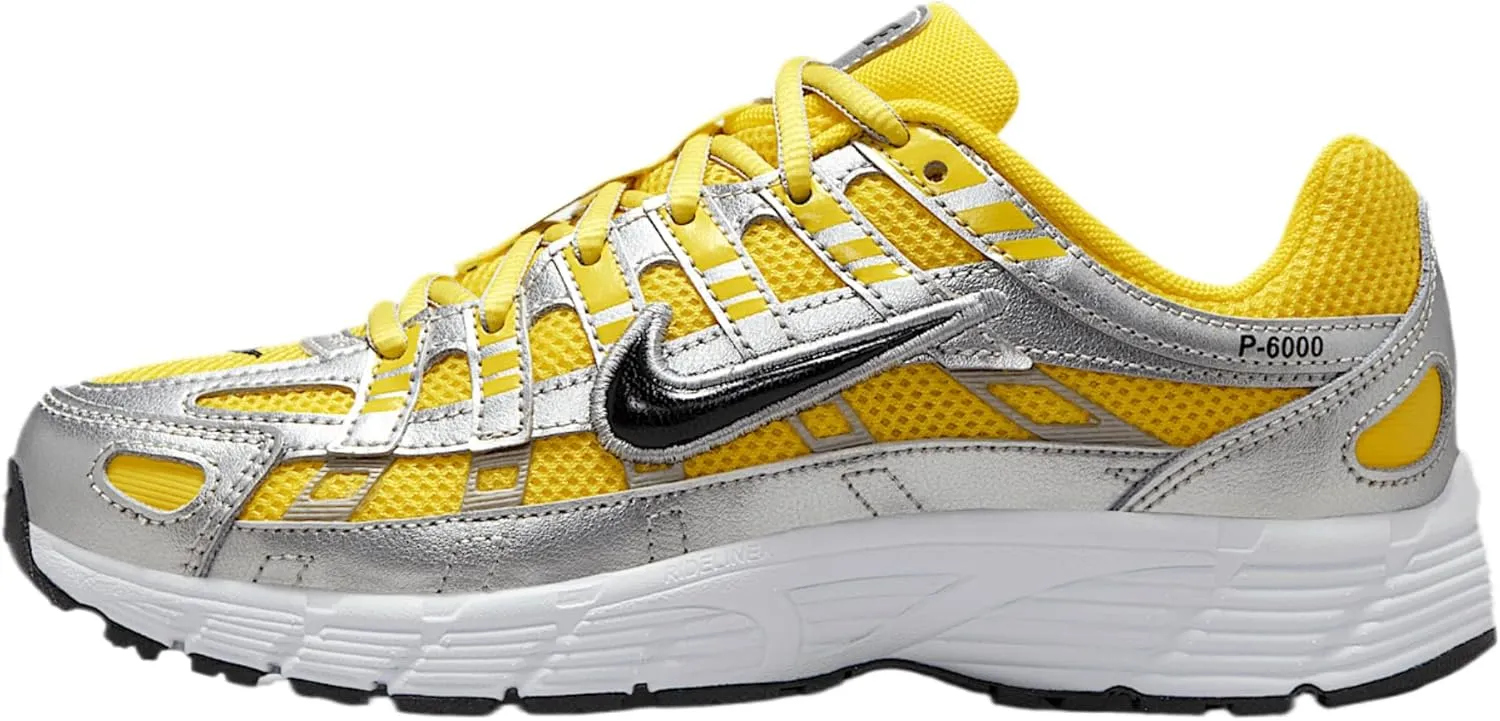 Nike P-6000 Big Kids' Shoes (HV5064-701, Lightning/Metallic Silver/White/Black)