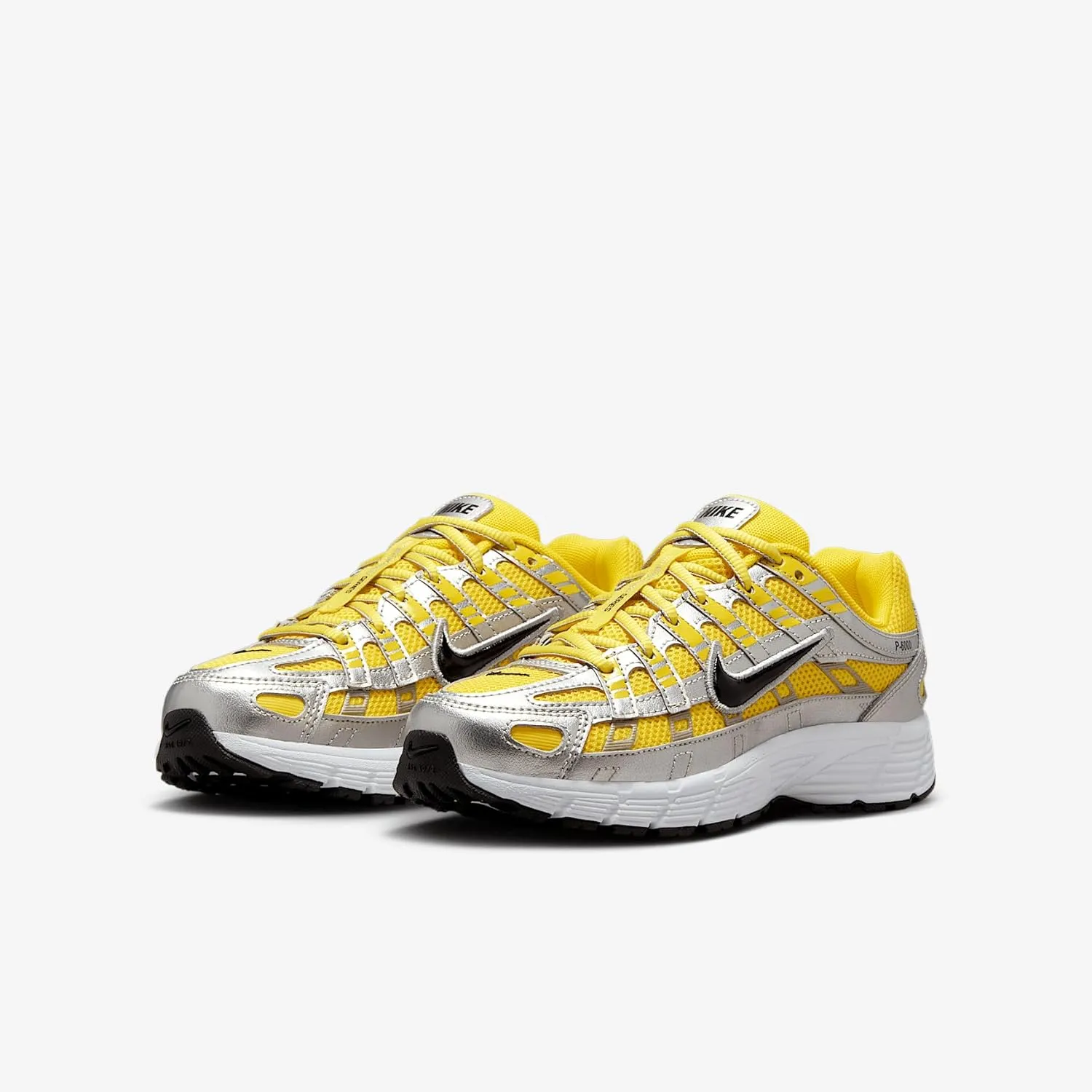 Nike P-6000 Big Kids' Shoes (HV5064-701, Lightning/Metallic Silver/White/Black)