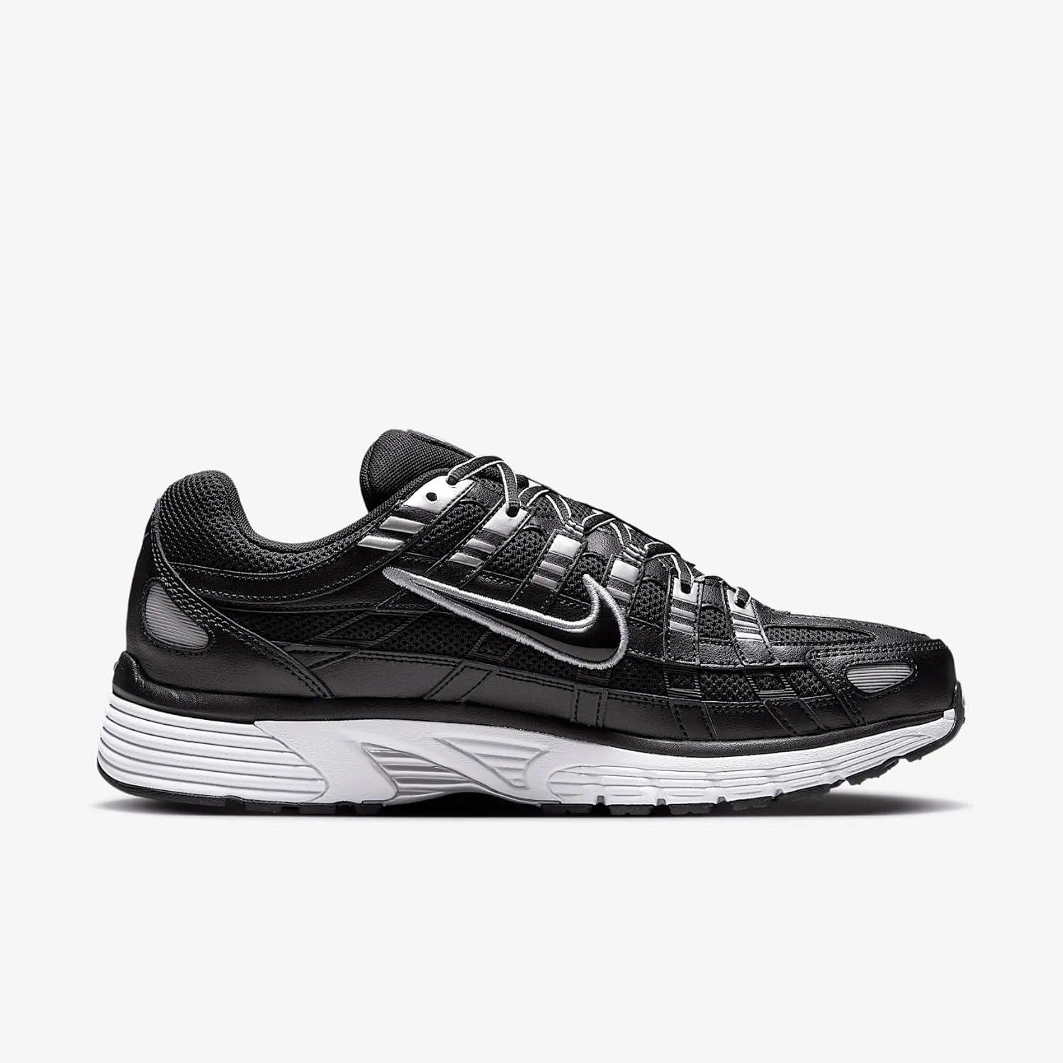 Nike P-6000 Men's Shoes (CD6404-026, Black/White/Metallic Silver/Black)