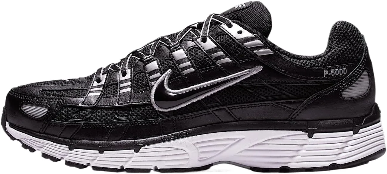 Nike P-6000 Men's Shoes (CD6404-026, Black/White/Metallic Silver/Black)