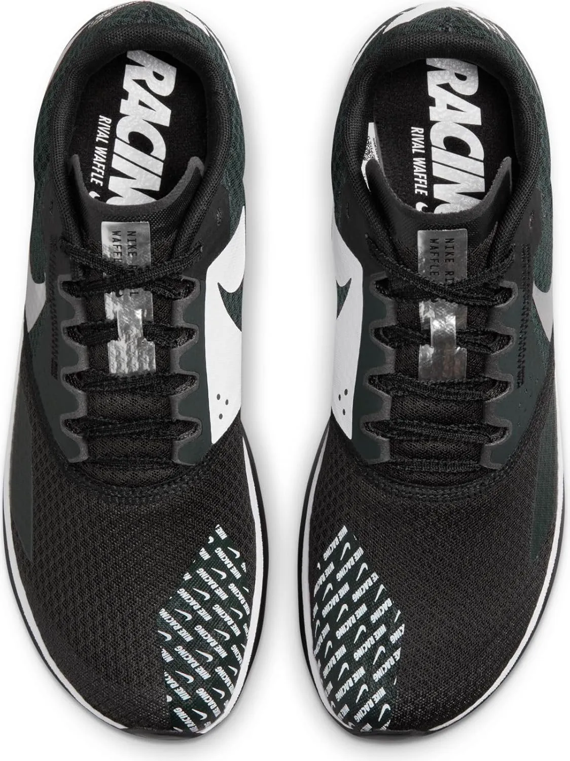 Nike Rival Waffle 6 Road and Cross-Country Racing Shoes (DX7998-100, White/Black-Pure Platinum)