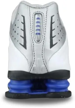 Nike Shox R4 Men's Shoes (HQ1988-100, White/Racer Blue/Iron Grey/Metallic Silver)