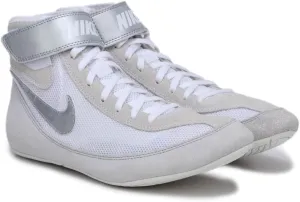 Nike SpeedSweep 7 Men's Wrestling Shoes (366683-100, White/Metallic Silver/Metallic Silver) Size 8