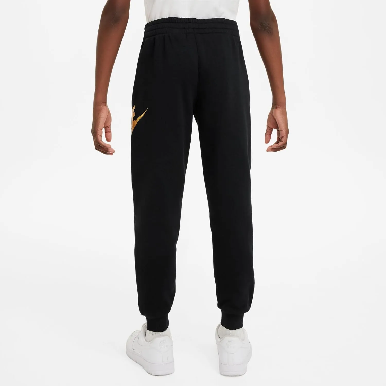 Nike Sportswear Club Fleece Big Kids' Joggers (HQ0981-010, Black/Metallic Gold)