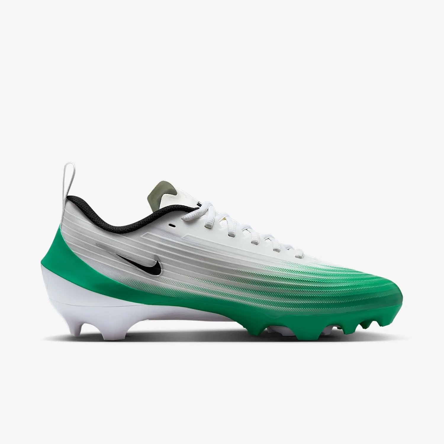 Nike Vapor Speed 3 Football Cleats (HM8849-100, White/Stadium Green/Metallic Silver/Black) Size 6